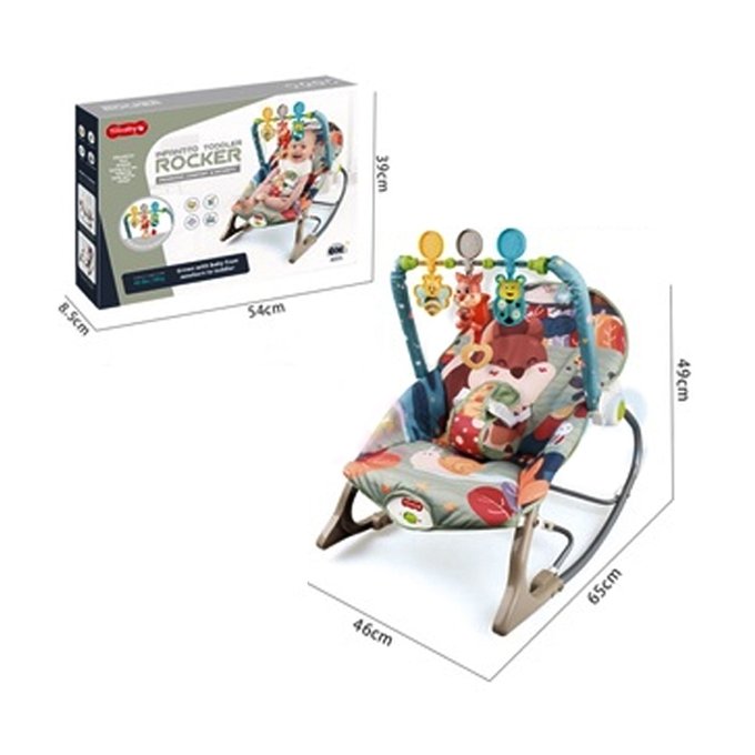 2-in-1 Infant-to-Toddler Baby Rocker – Squirrel Grey - Image 4
