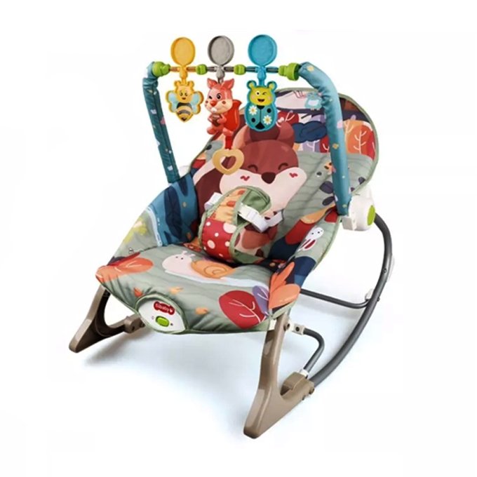2-in-1 Infant-to-Toddler Baby Rocker – Squirrel Grey - Image 3