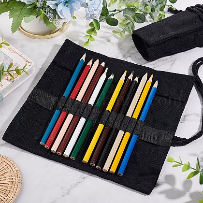 Canvas Pencil Roll Case 12/24/36/48 Holes - Art Tool Organisation