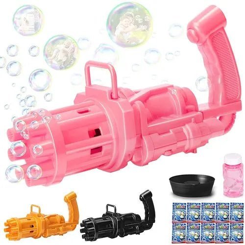 8-Hole Bubble Machine - Massive Bubble Gattler Toy With Bubble liquid for Kids - Outdoor Bubble Fun - Image 3