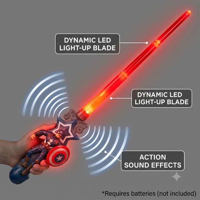 Avengers Pop-Out LED Toy Sword with Light & Sound - Image 2