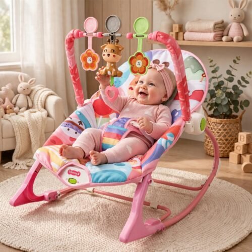 2-in-1 Infant-to-Toddler Baby Rocker – Pink