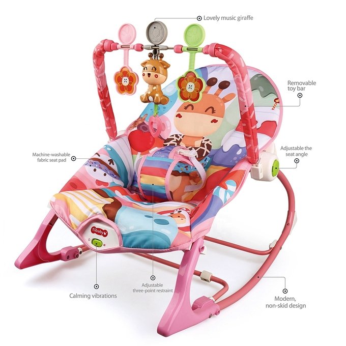 2-in-1 Infant-to-Toddler Baby Rocker – Pink - Image 3