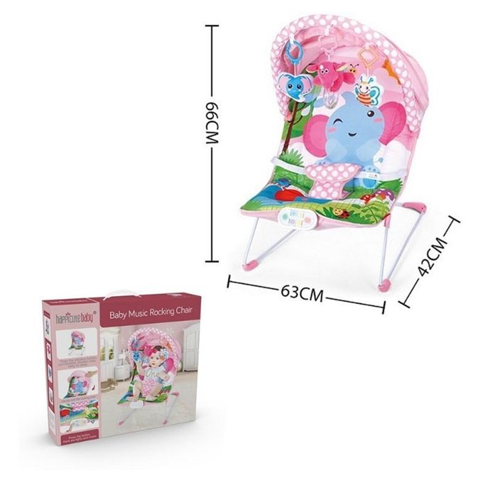 Happicutebaby Musical Baby Rocking Chair – Pink - Image 3