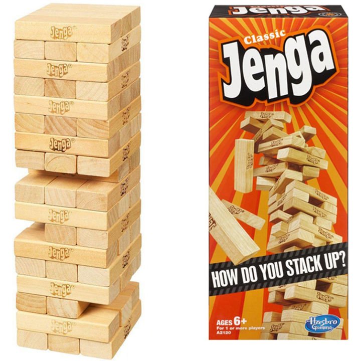 Hasbro Jenga Classic Wooden Stacking Game – 54 Blocks