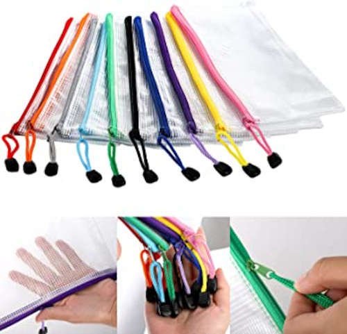 Transparent Exam Pencil Pouch Clear PVC & Mesh Zipper Pencil Pen Stationary Case For Students - Visible Stationery Storage - Image 3