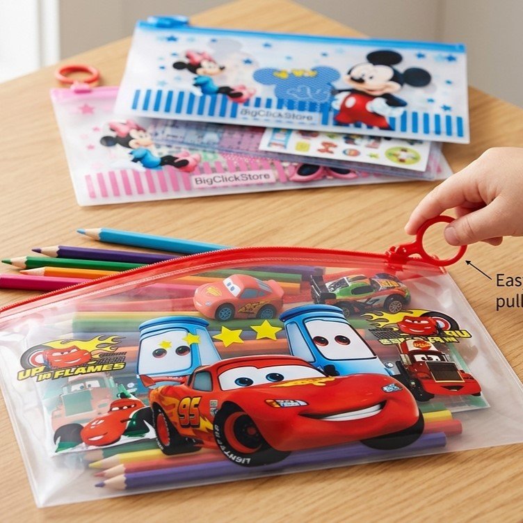 Cute Cartoons PVC Pencil Case with Zipper Pouch | Snapwish Stationery Pouch