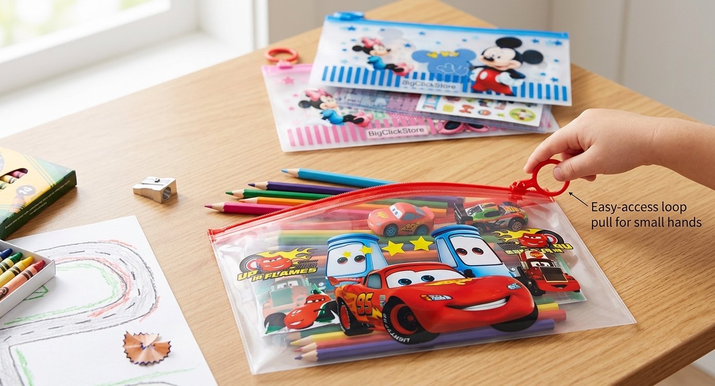Cute Cartoons PVC Pencil Case with Zipper Pouch | Snapwish Stationery Pouch - Image 3