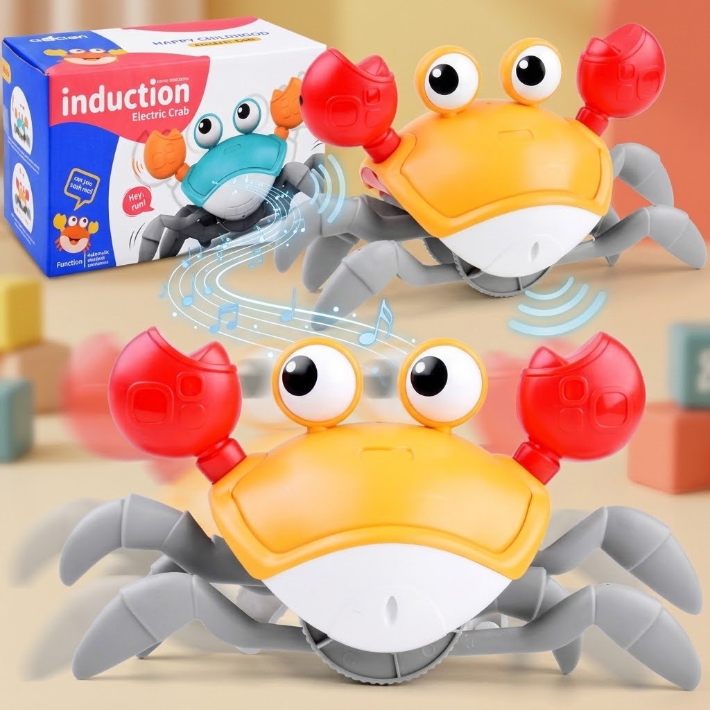 Dancing Crab Crawling Toy with Music – Multicolour
