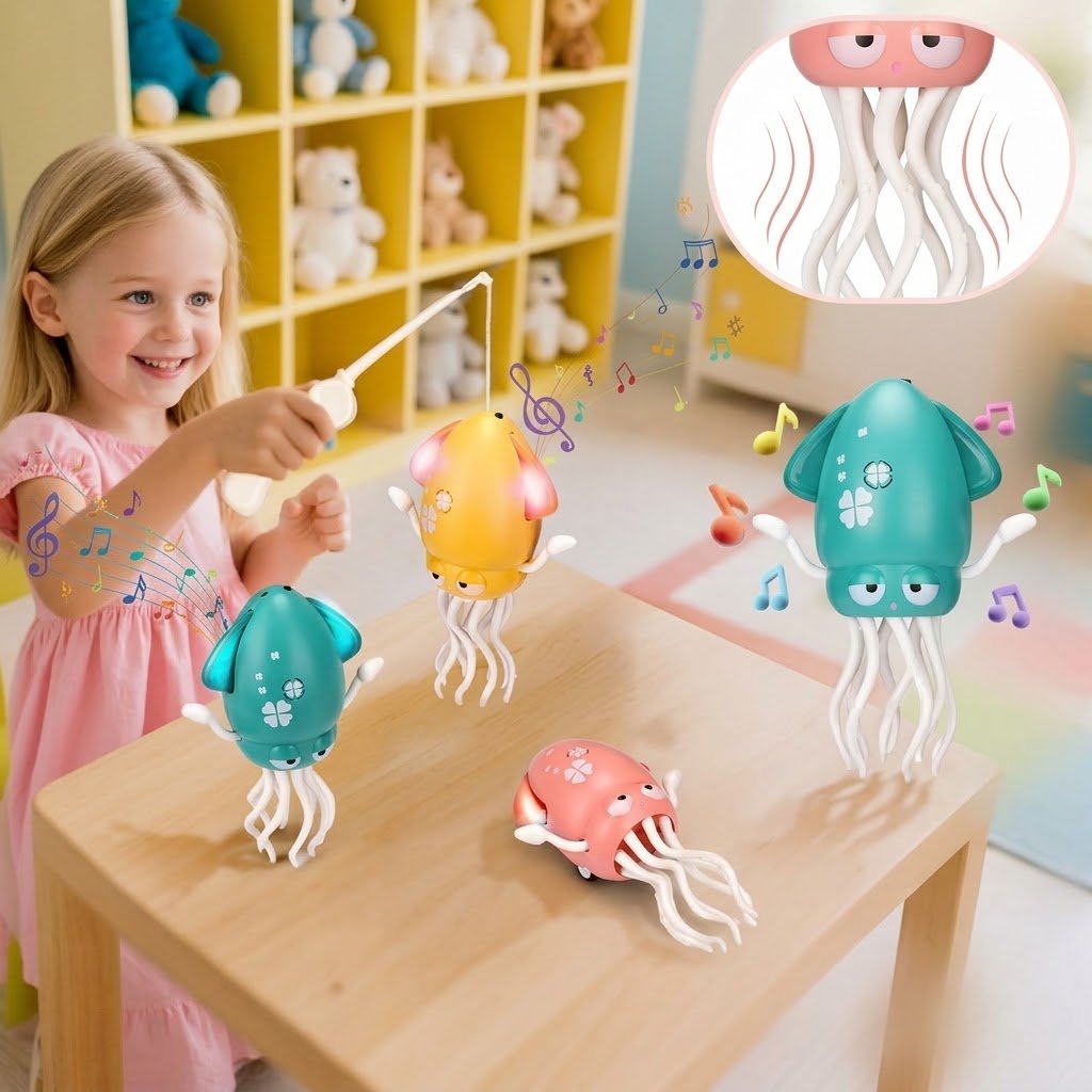 Dancing Squid Toy with Lights & Music – Rechargeable