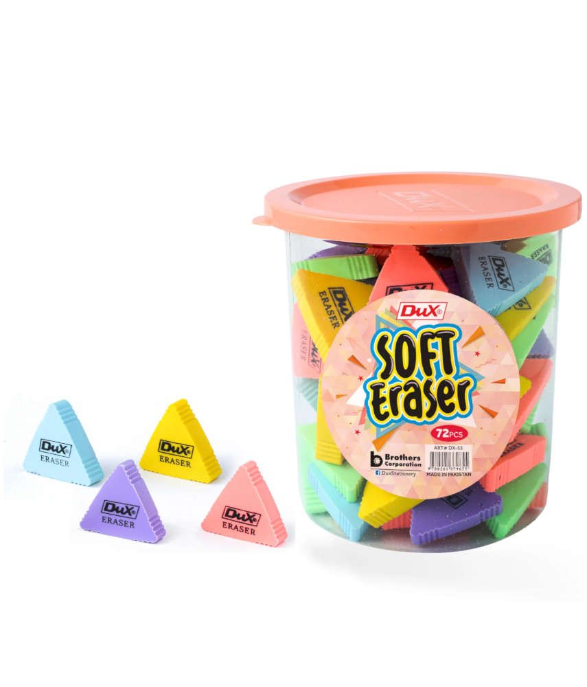 Dux Soft Eraser - Jar Pack 72 Pcs - Pencil Work & School Supplies