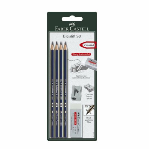 Faber Castell Goldfaber Pencil Set with Sharpener & Eraser - Drawing & Shading Practice