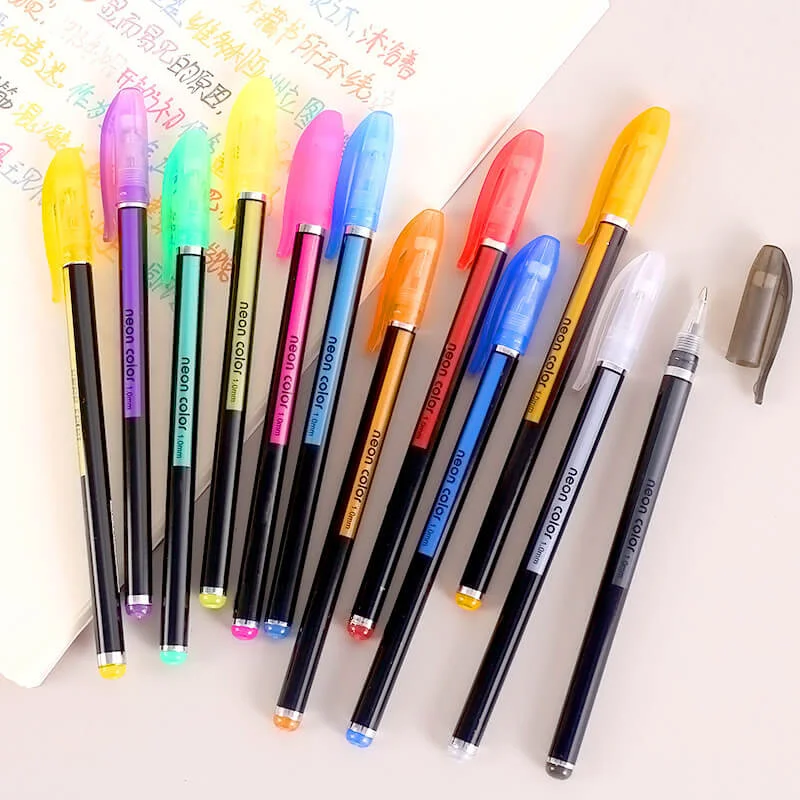 Neon Color Glitter Gel Pen Pack of 12 - Cards & Decorative Crafts - Image 3