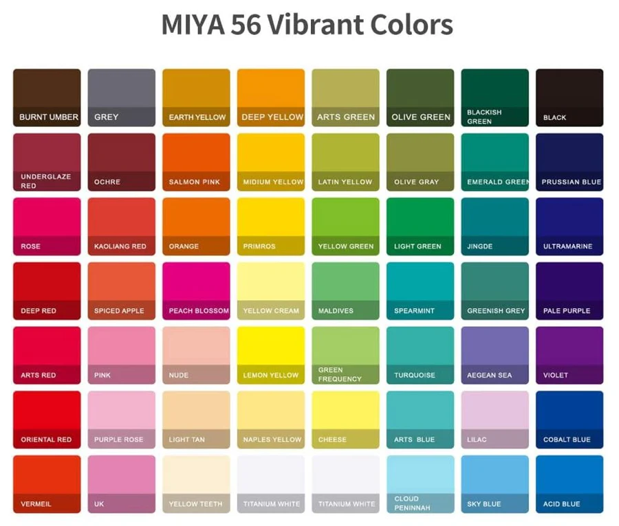 HIMI Gouache Paint Set – 56 Colors, 30g (White) - Opaque Painting Projects - Image 3