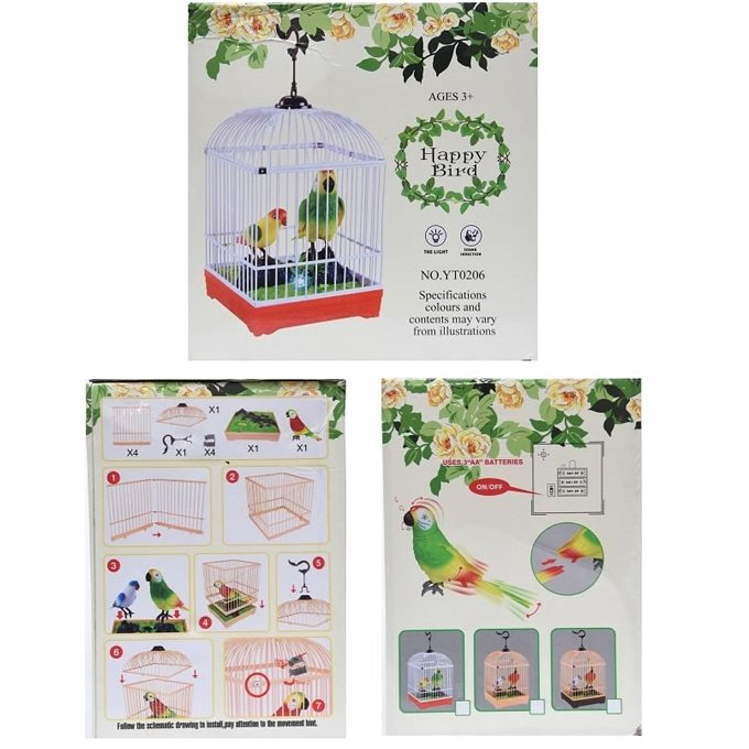 Happy Birds Hanging Cage Toy with Light & Sound - Image 3