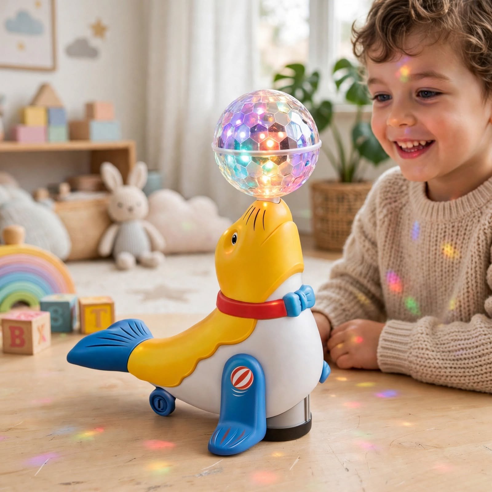 Happy Sea Lion Toy with Flashing Lights & Music