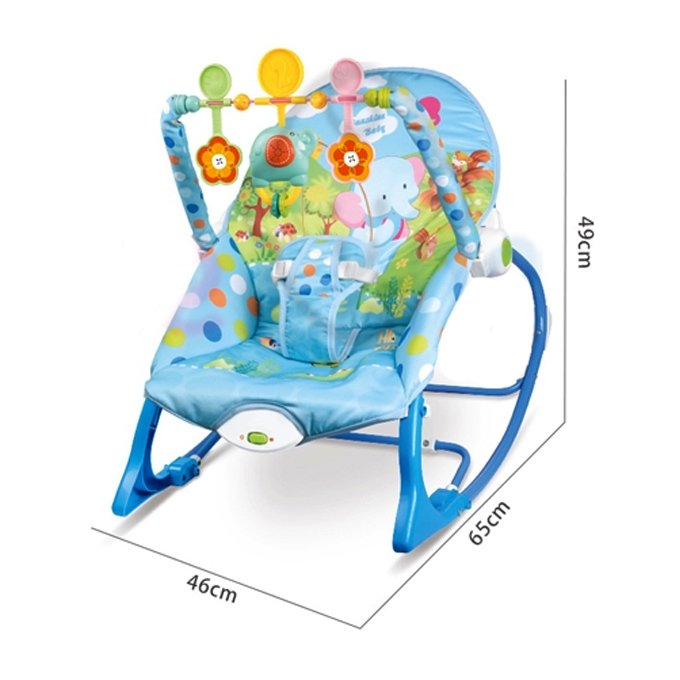2-in-1 Infant-to-Toddler Baby Rocker – Elephant Blue - Image 4