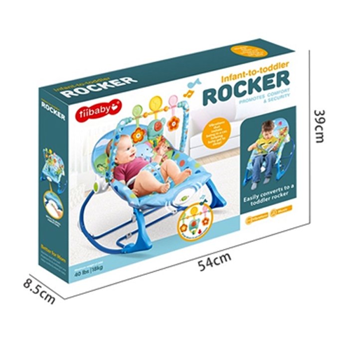 2-in-1 Infant-to-Toddler Baby Rocker – Elephant Blue - Image 3