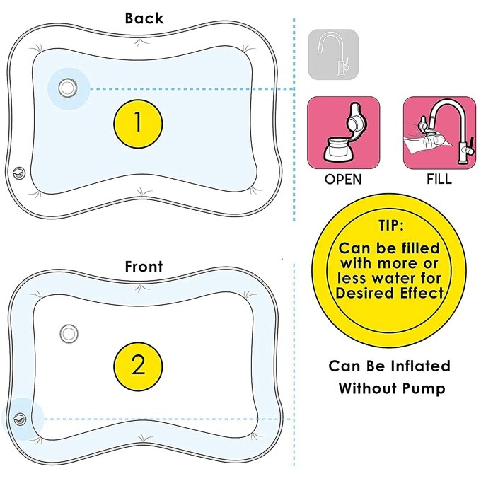 Inflatable Baby Tummy Time Water Mat with 6 Floating Toys - Image 4