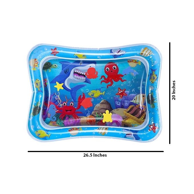 Inflatable Baby Tummy Time Water Mat with 6 Floating Toys - Image 3