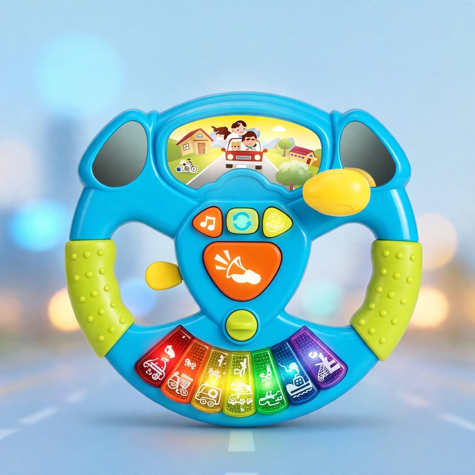 Interactive Musical Steering Wheel with Lights & Sounds - Image 2
