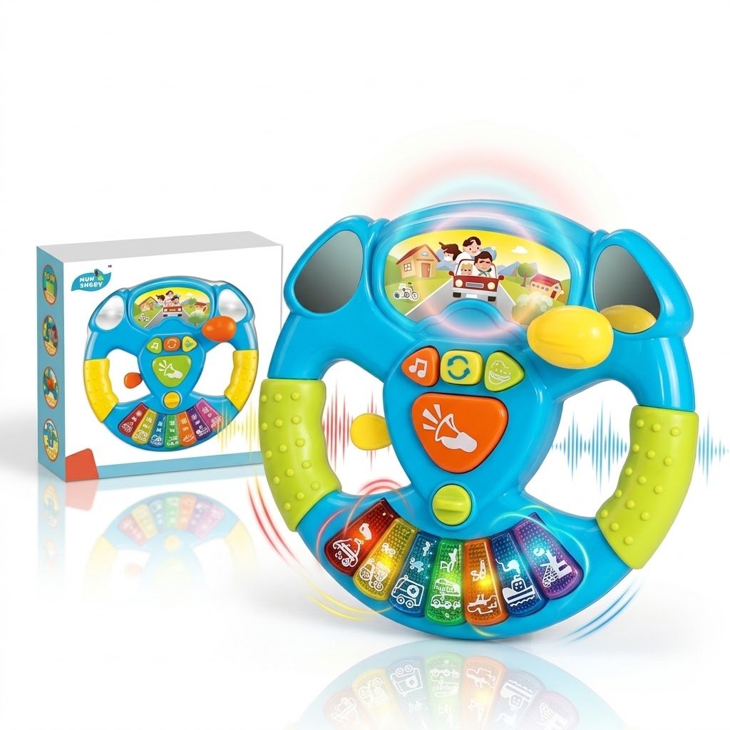 Interactive Musical Steering Wheel with Lights & Sounds - Image 3