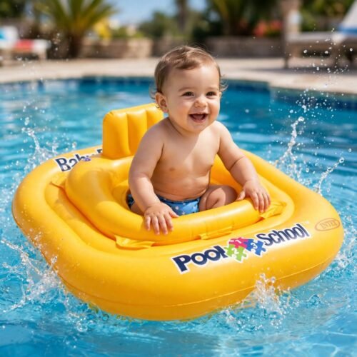 Intex 56587 Deluxe Baby Pool Float – Yellow, 79 × 79 cm