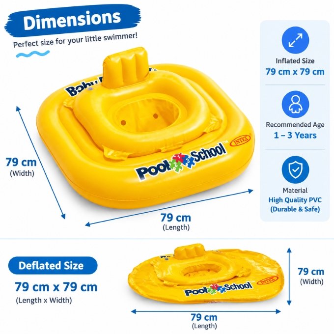 Intex 56587 Deluxe Baby Pool Float – Yellow, 79 × 79 cm - Image 4