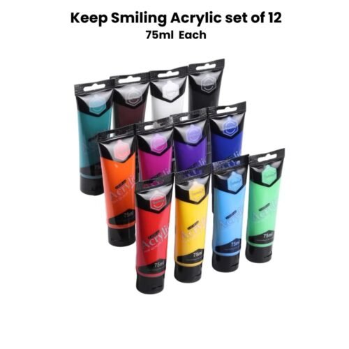 Keep Smiling Acrylic color set of 12 - 75ml - Premium Edition