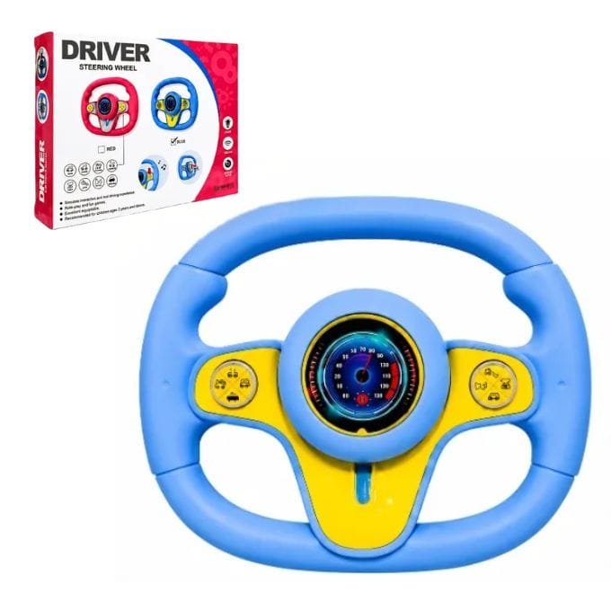 Kids Musical Steering Wheel Toy - Assorted Red or Blue - Image 4