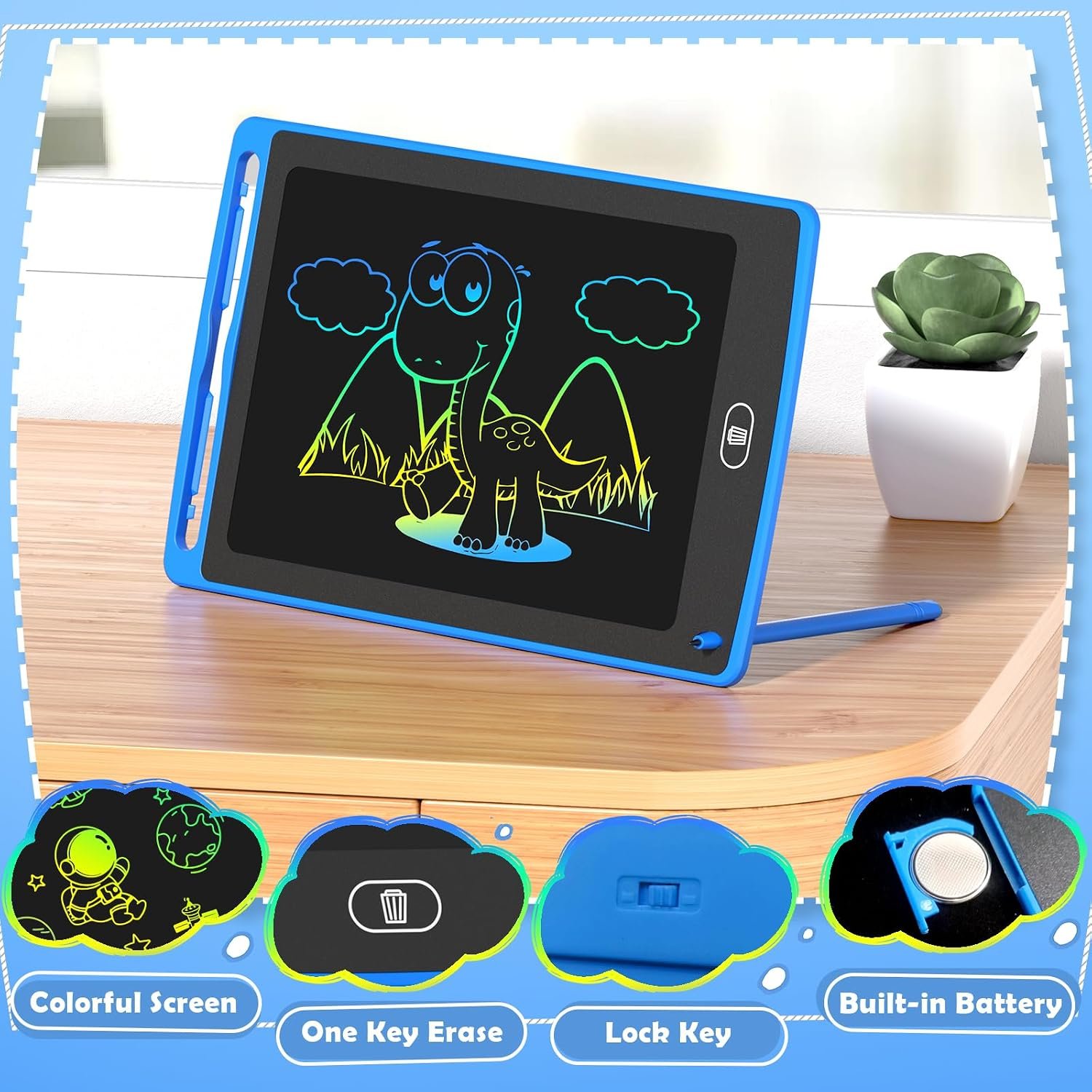LCD Writing Tablet for Kids, 8.5 Inch Colorful Doodle Board Drawing Tablet, - Image 3