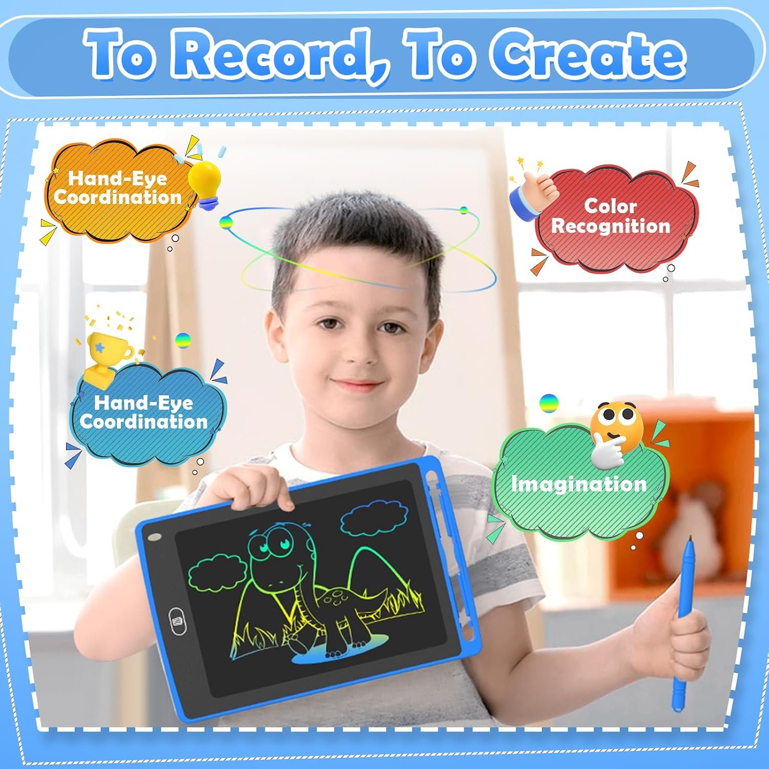 LCD Writing Tablet for Kids, 8.5 Inch Colorful Doodle Board Drawing Tablet, - Image 4