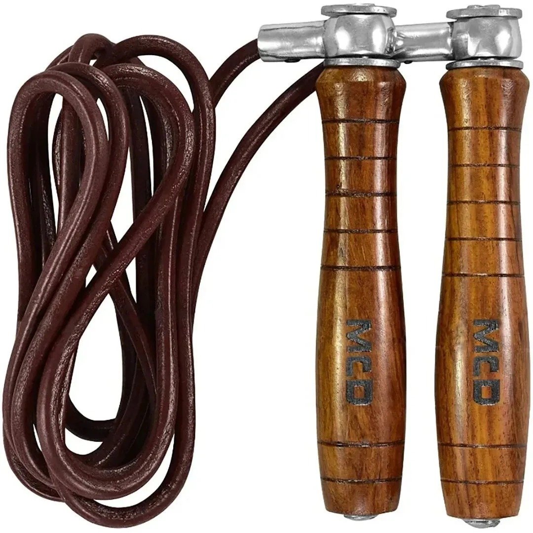 MCD Leather Skipping Rope with Wooden Handles