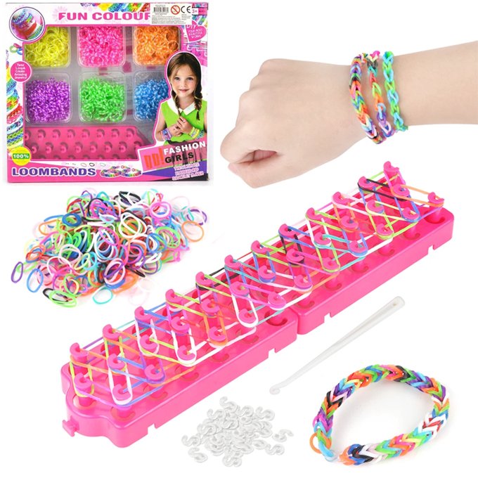 Loom Band Bracelet Kit - 6 Unique Bright Color Bands, Refill Kit for Girls - DIY Bracelet Making