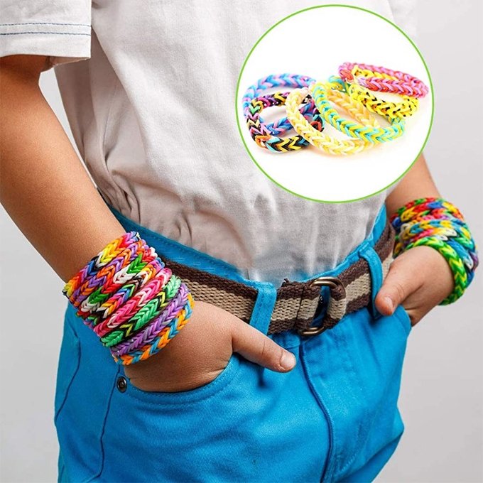 Loom Band Bracelet Kit - 6 Unique Bright Color Bands, Refill Kit for Girls - DIY Bracelet Making - Image 3