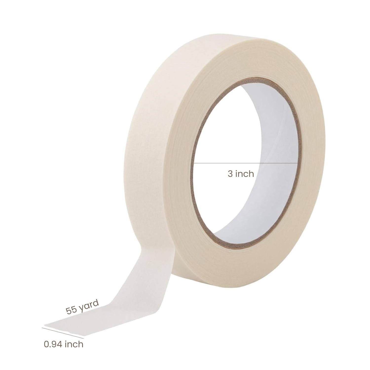 Masking Tape 1 inch, 10 Pack General Purpose Masking Tape Bulk Multipack for Basic Use, 1 inch x 55 Yards x 10 Rolls - 550 Total Yards - Image 4