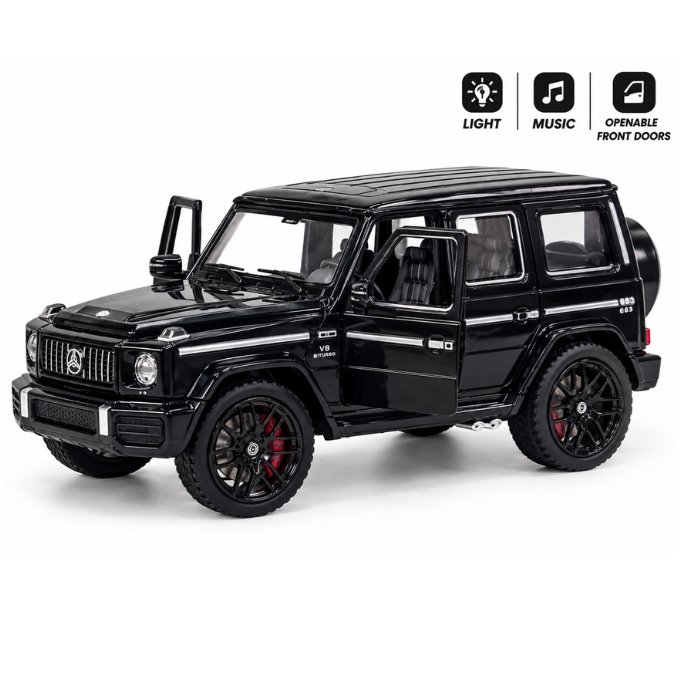 Mercedes G-Wagon G800 Toy Car with Lights & Music – Black - Image 3