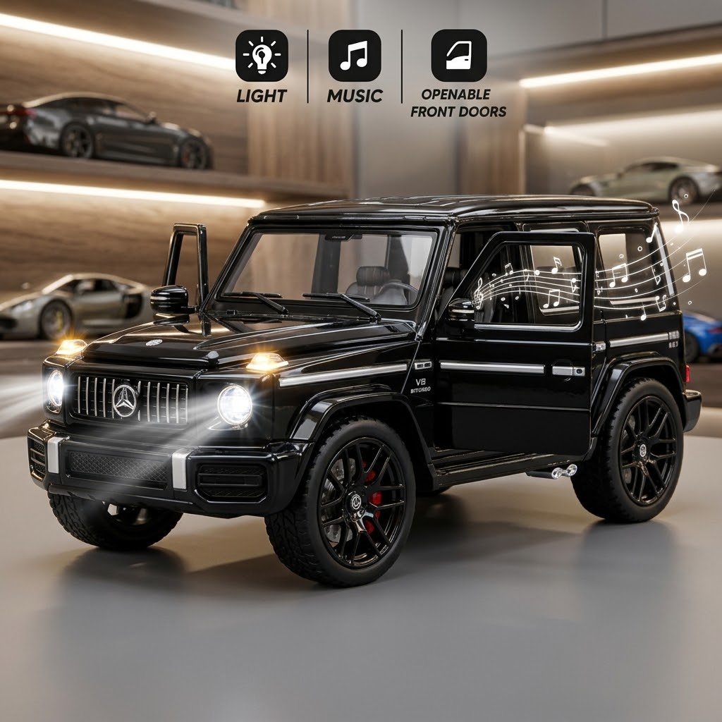 Mercedes G-Wagon G800 Toy Car with Lights & Music – Black