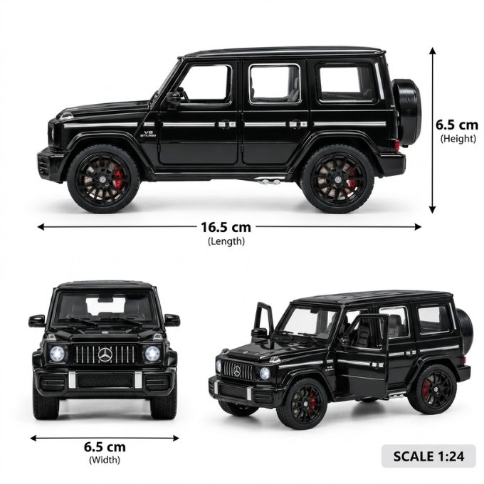 Mercedes G-Wagon G800 Toy Car with Lights & Music – Black - Image 2