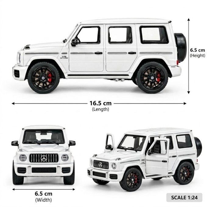 Mercedes G-Wagon G800 Toy Car with Lights & Music – White - Image 3