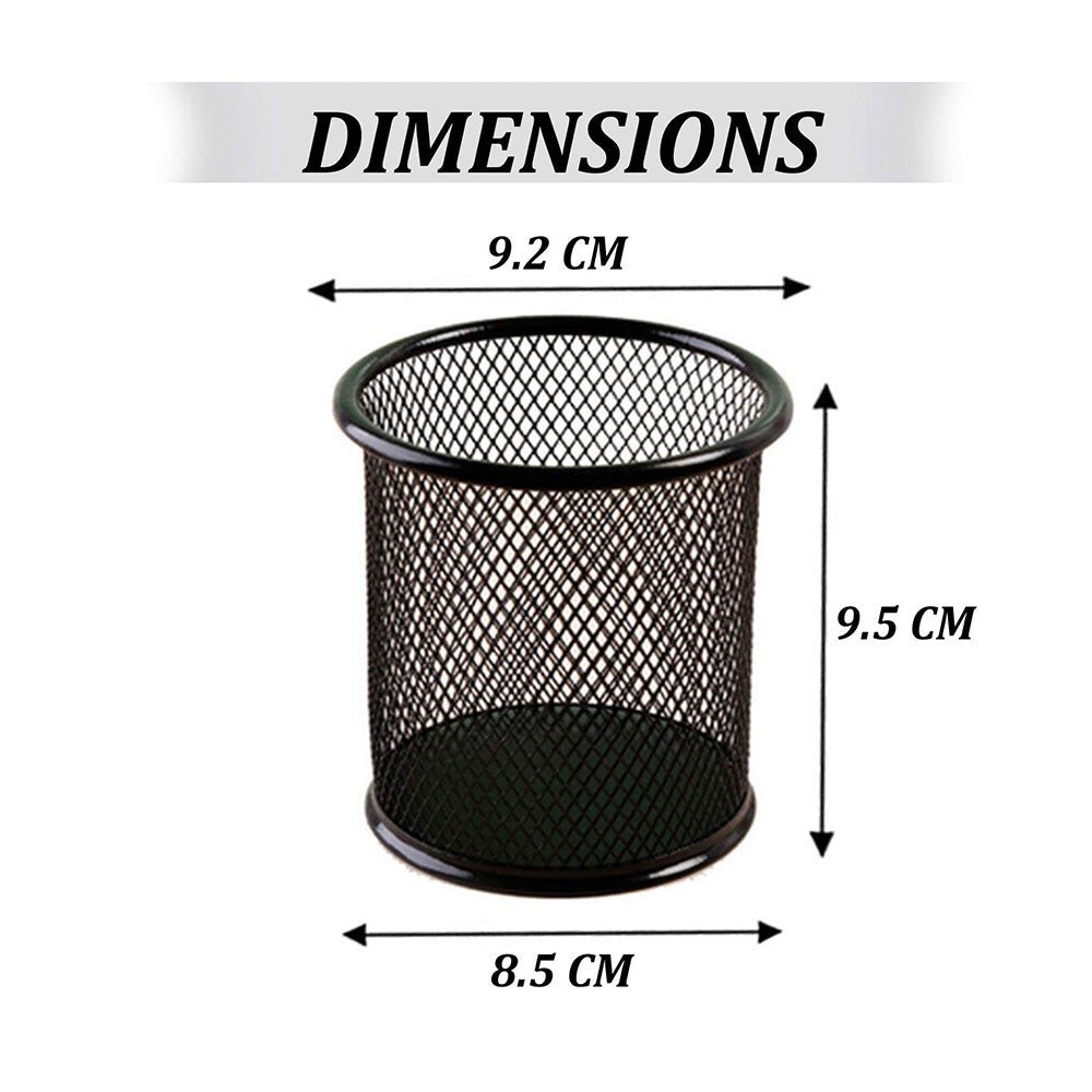 Metal Mesh Pen Holder - Metal Mesh Pen Jar - Metal Mesh Stationery Organizer — Desktop Pencil Storage - Image 2