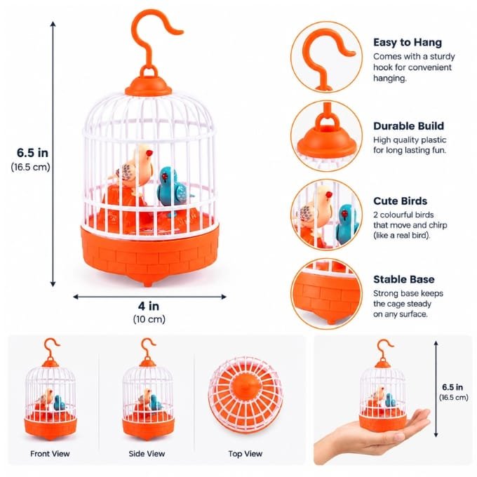 Mini Bird Cage Toy with Lights & Music - Image 2