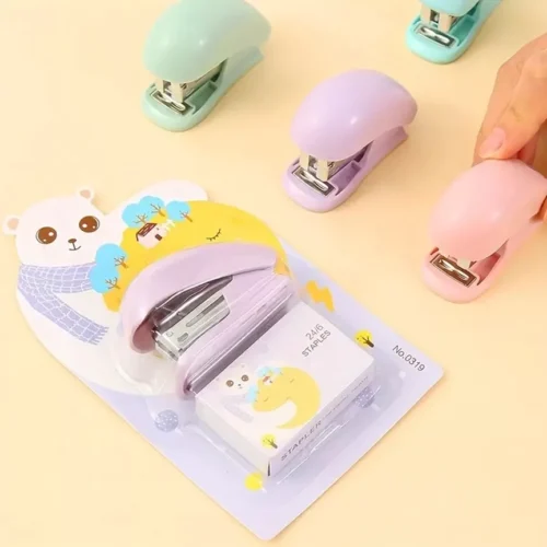 Single Mini Stapler Set Student Small Staple Needle Stationery - Random Color - Office & Study Paperwork