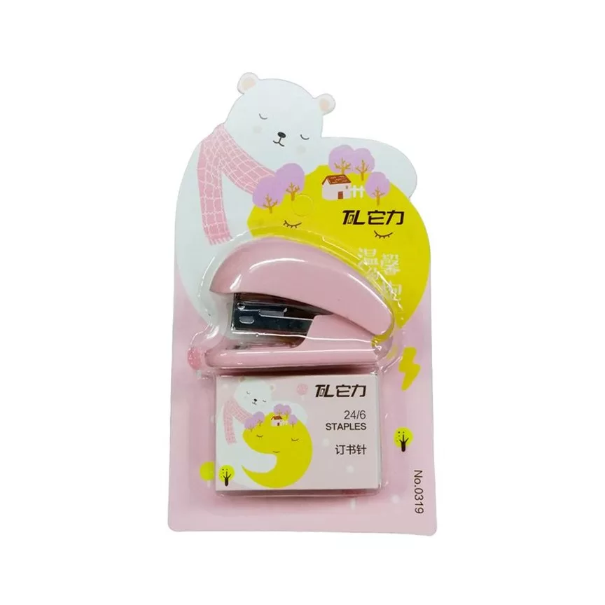 Single Mini Stapler Set Student Small Staple Needle Stationery - Random Color - Office & Study Paperwork - Image 3