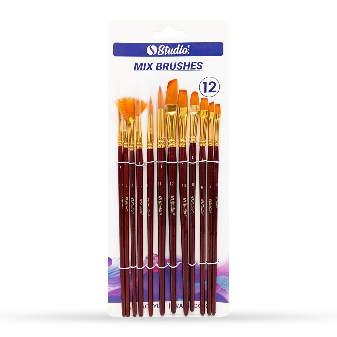 Studio mix Artist Brushes Set 12 Professional Paint Brush 630 - Painting & Washes