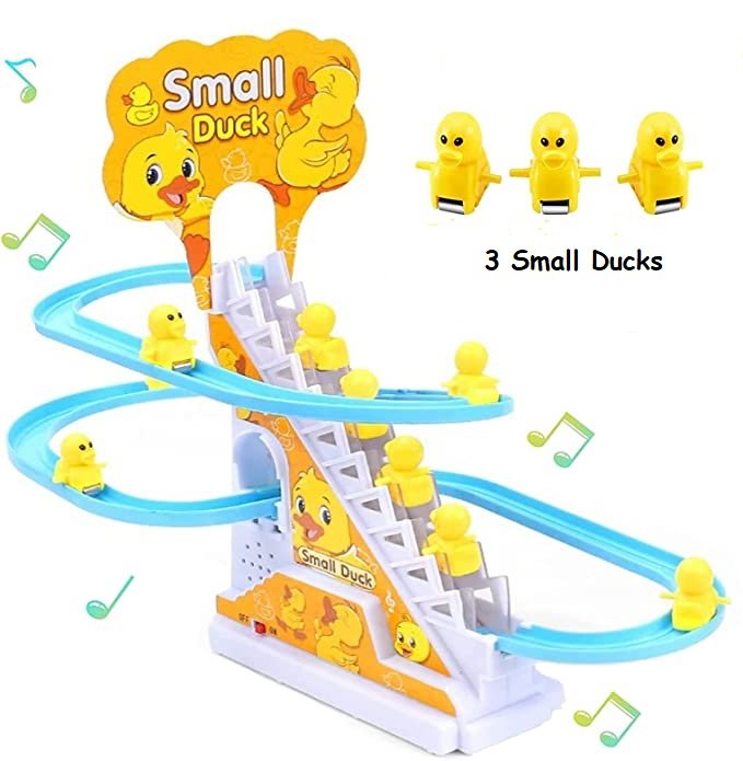 Musical Duck Track Toy with 3 Ducks, Automatic Climbing Stairs