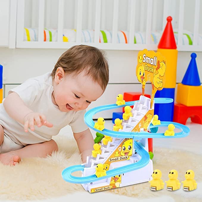 Musical Duck Track Toy with 3 Ducks, Automatic Climbing Stairs - Image 2