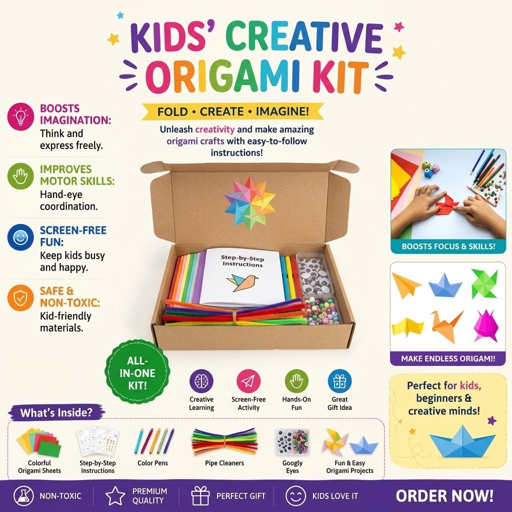 FunBox Origami Craft Kit – 25 Paper Sheets