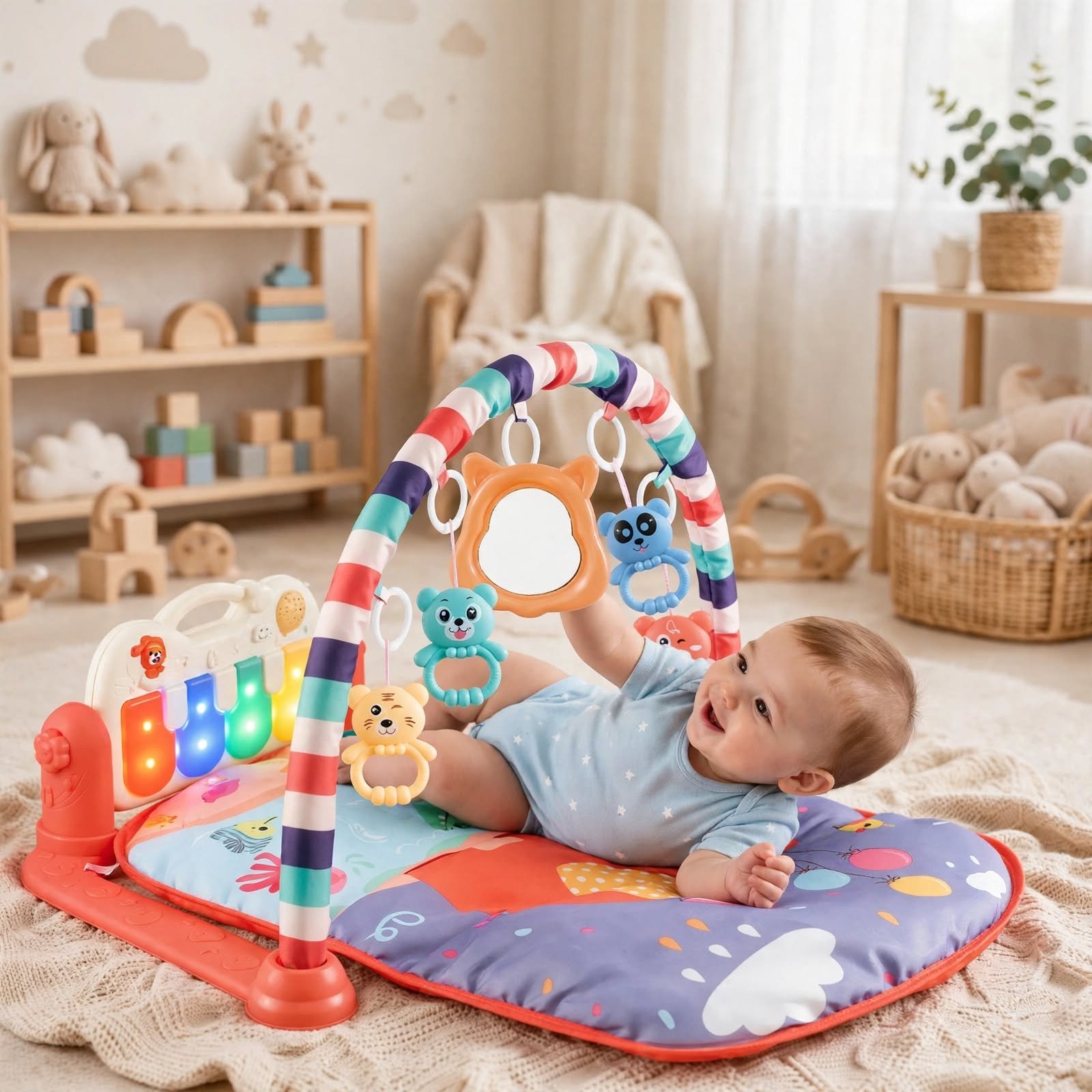 Harmonium Baby Piano Play Gym and Activity Mat – Pink