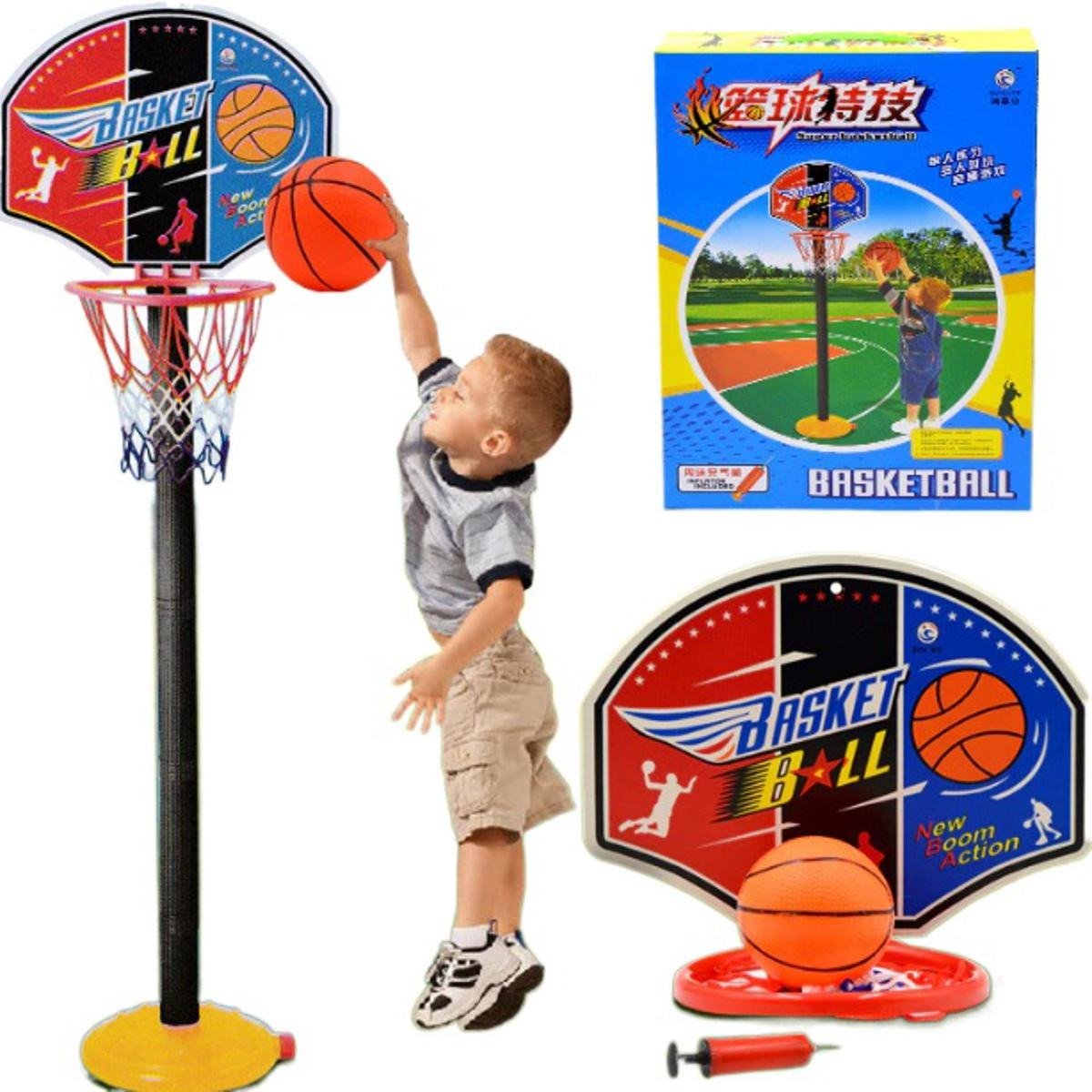 Portable Adjustable Basketball Stand Set for Kids